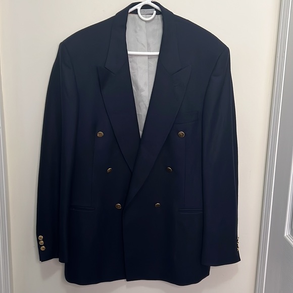 Bellismo 100%VirginWool Oversized Boyfriend Navy Shoulder Padded Blazer Size XL - Picture 5 of 10
